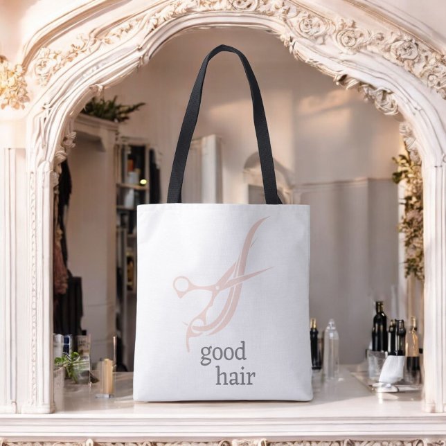 Good Hair Simple Logo Hair Stylist Colourist Tote Bag (Creator Uploaded)