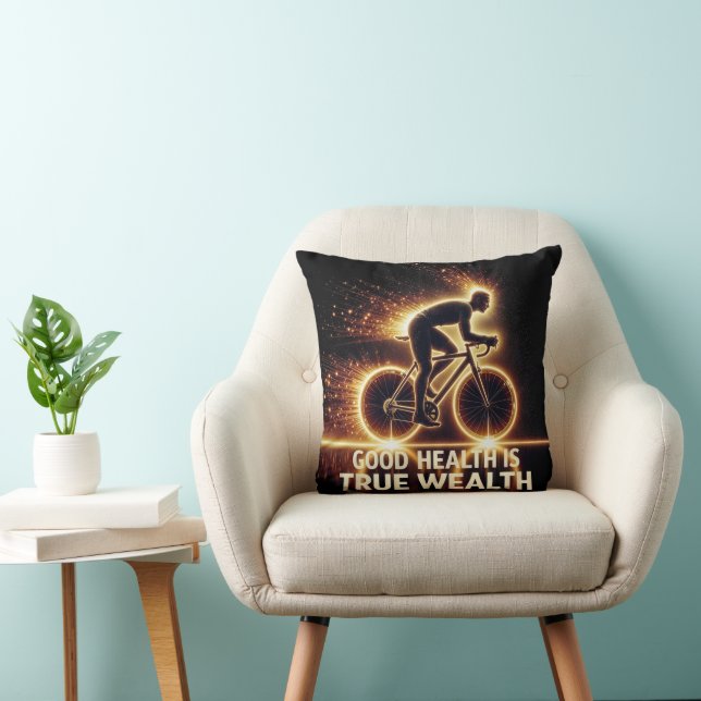 Good Health Poster With Neon Cyclist Cushion (Chair)