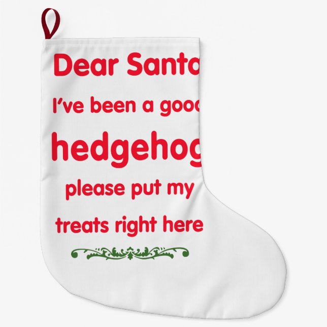 good hedgehog large christmas stocking (Front)