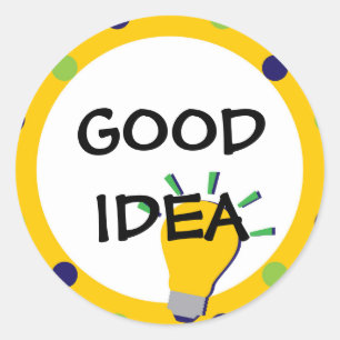 Good Idea School Sticker with Lightbulb