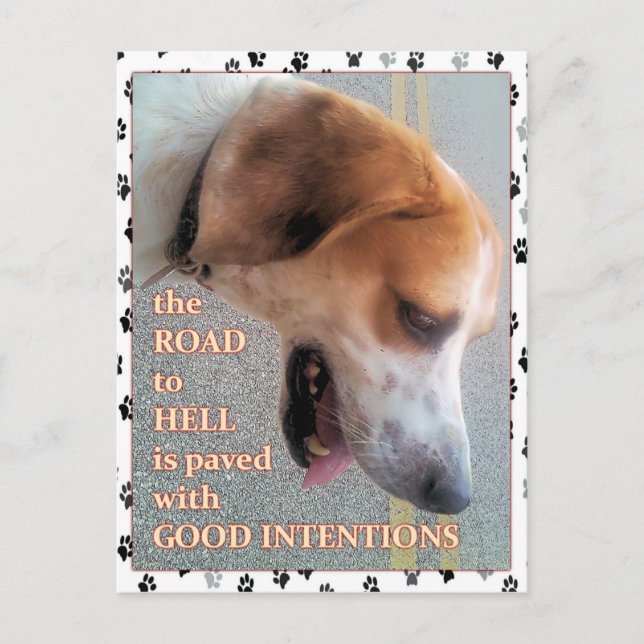 Good Intentions Dog Postcard (Front)