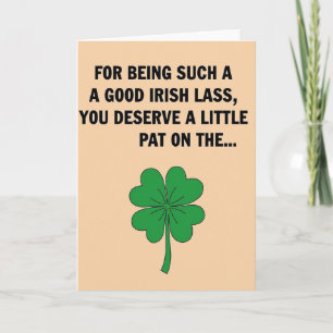 Good Irish Lass Luck Card