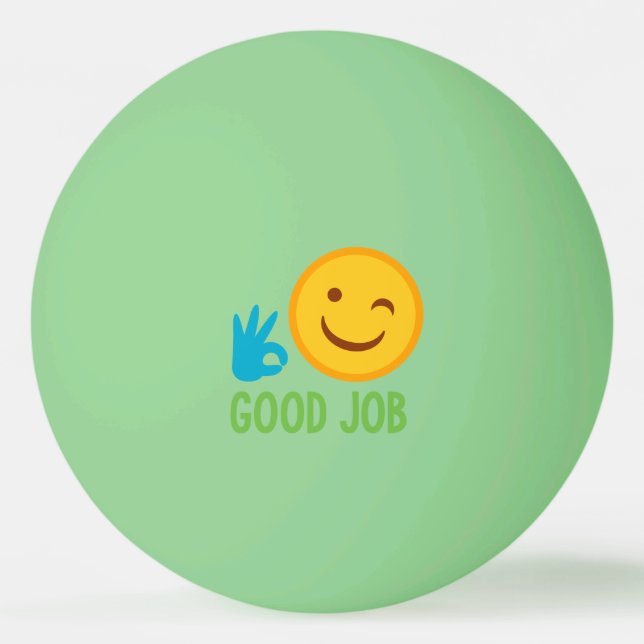 Good Job Emoji Ping Pong Ball (Front)