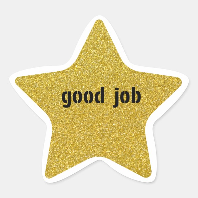 Good Job Gold Star Star Sticker (Front)