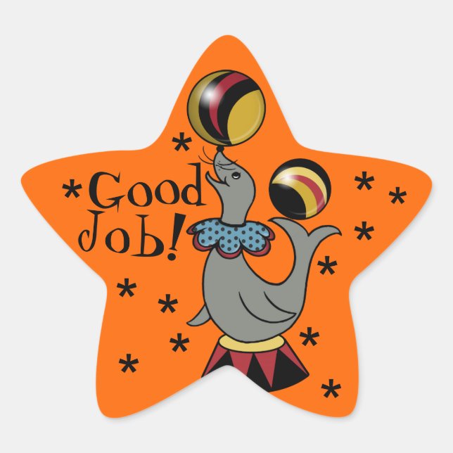 Good Job! Juggling Seal Orange Star Reward (Front)