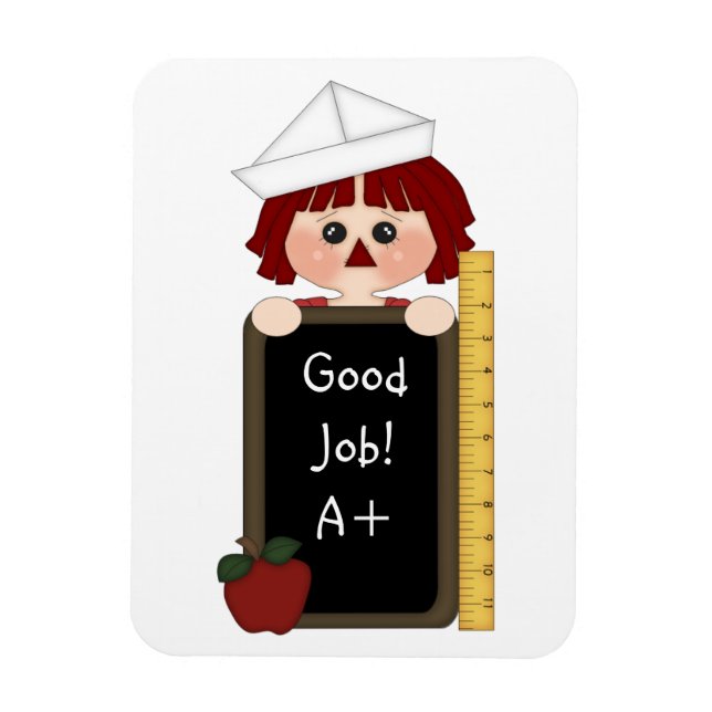 Good Job!-Rag Doll with Chalkboard Magnet (Vertical)