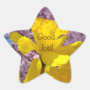 Good Job! stickers Yellow Daffodil Spring School