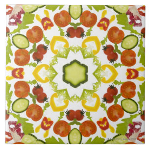Good karma and well being from a healthy diet ceramic tile