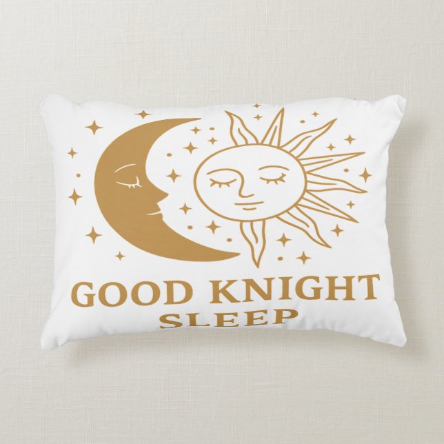 Good Knight Sleep Celestial Pillow – Moon, Sun & S (Front)