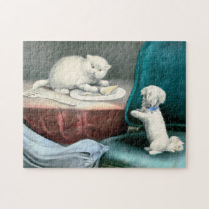 Good little Fido and naughty Kittie, 1893 Jigsaw Puzzle