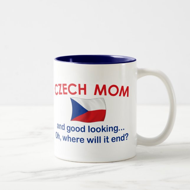 Good Looking Czech Mum Two-Tone Coffee Mug (Right)