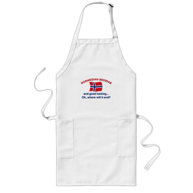 Good Looking Norwegian Bestefar Long Apron (Front)