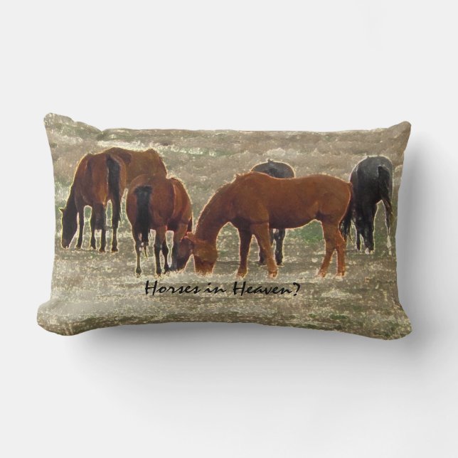 Good Lord's Remuda Herd Grazes in Heaven Lumbar Cushion (Front)