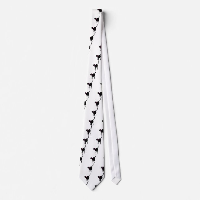 Good luck black Cat Tie (Front)