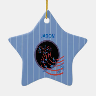 Good Luck, Black Music Circle Ceramic Ornament