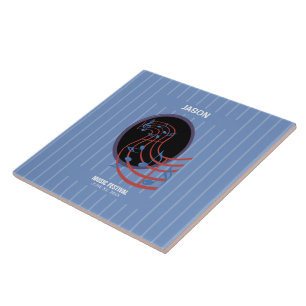 Good Luck, Black Music Circle Ceramic Tile