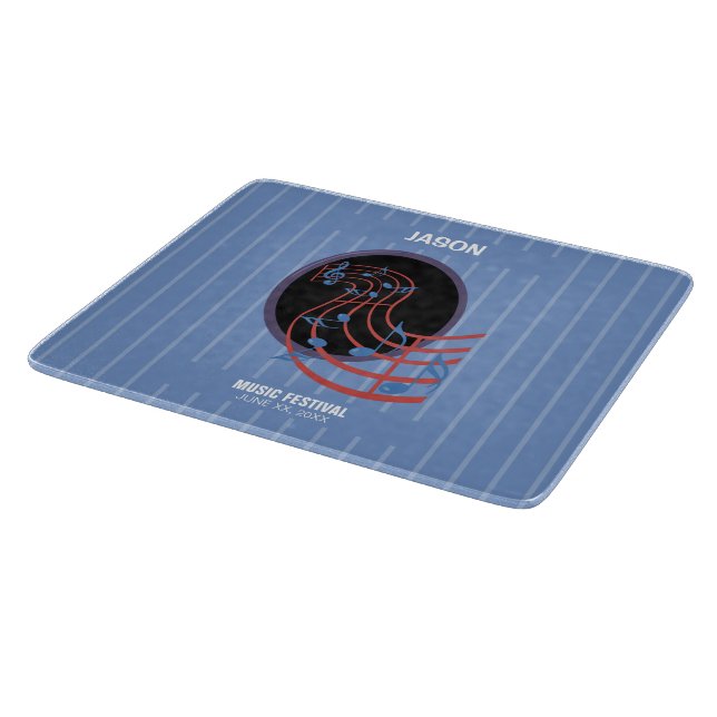 Good Luck, Black Music Circle Cutting Board (Corner)