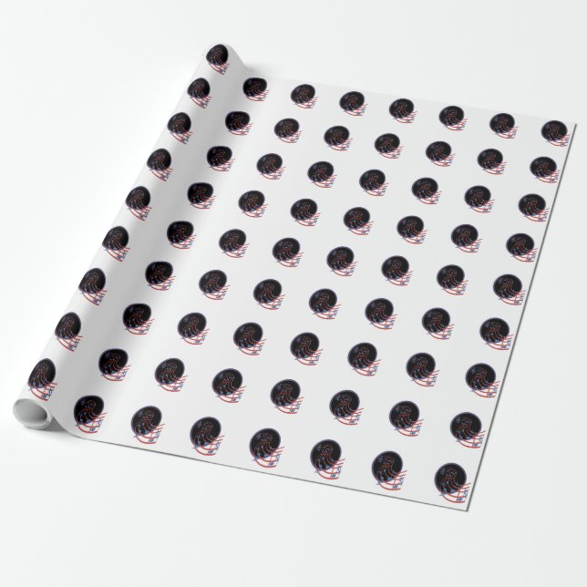 Good Luck, Black Music Circle Wrapping Paper (Unrolled)