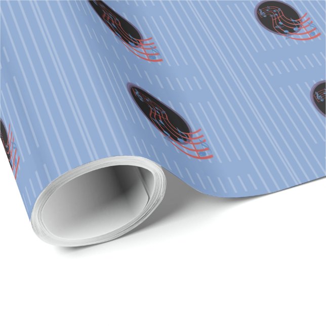 Good Luck, Black Music Circle Wrapping Paper (Roll Corner)