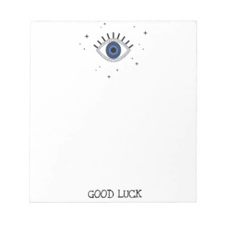 Good luck blue eye talisman greek evil eye notepad