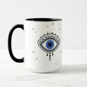 Good luck blue eye talisman magic witch symbol mug