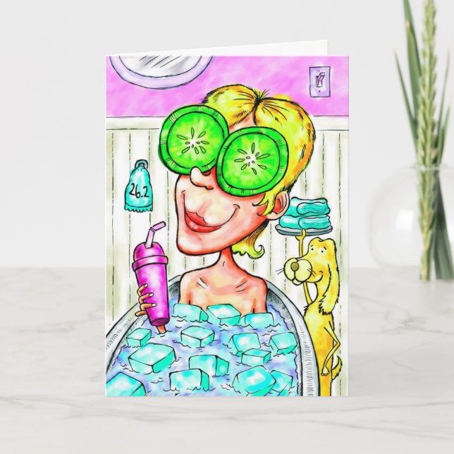 Good Luck Card for Marathoner - Ice Bath (Front)