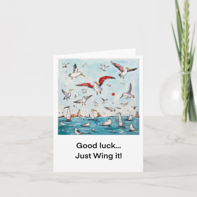 Good luck card, Just wing it, good luck Card (Front)