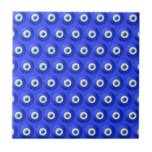 Good Luck Charms against Evil Eye Pattern Ceramic Tile