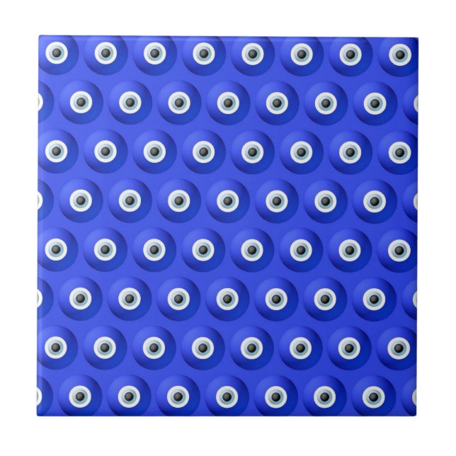 Good Luck Charms against Evil Eye Pattern Ceramic Tile (Front)
