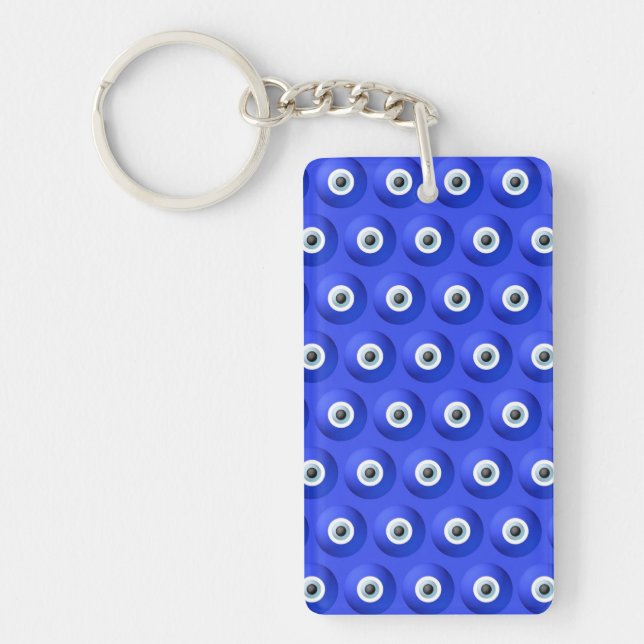 Good Luck Charms against Evil Eye Pattern Key Ring (Front)