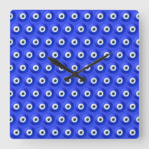 Good Luck Charms against Evil Eye Pattern Square Wall Clock