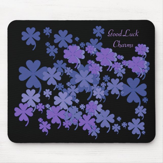 Good Luck Charms Blue Violet Mousepad by Janz (Front)