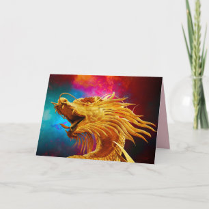 good luck chinese dragon greeting card