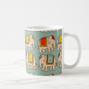 Good luck circus elephants cute elephant pattern coffee mug