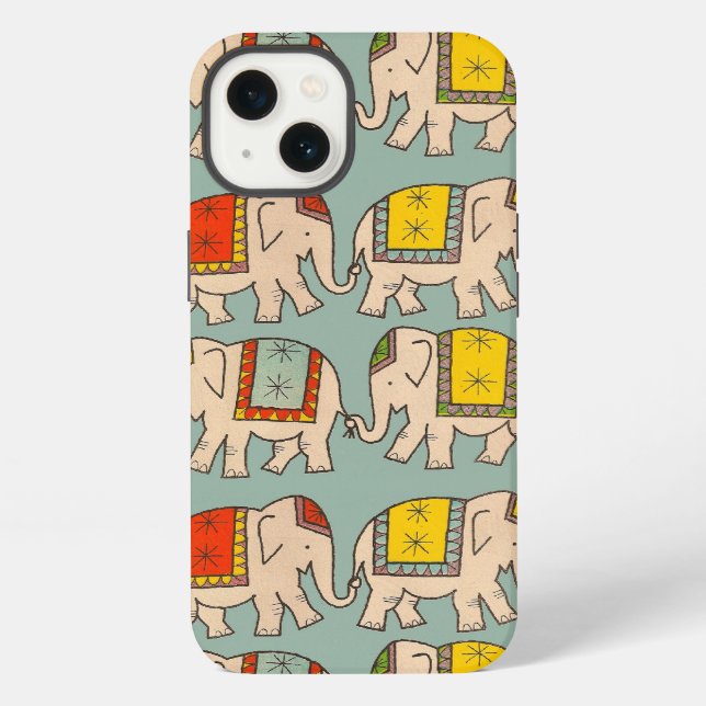 Good luck circus elephants cute elephant pattern iPhone case (Back)
