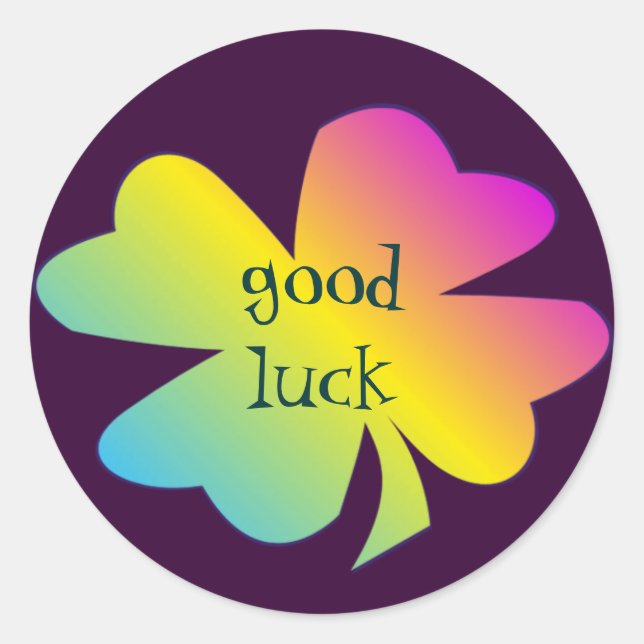 good luck classic round sticker (Front)