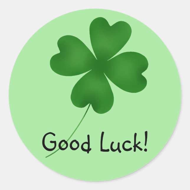 Good Luck clover Classic Round Sticker (Front)