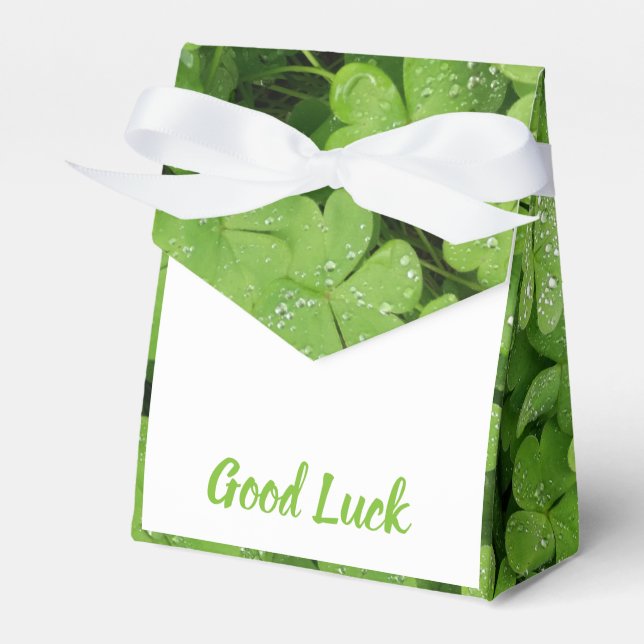 Good Luck clover packaging favour box (Front Side)