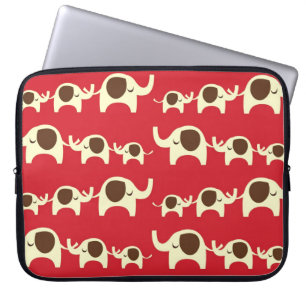 Good luck elephants cherry red cute nature pattern laptop sleeve