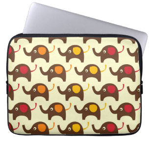 Good luck elephants kawaii cute nature pattern tan laptop sleeve