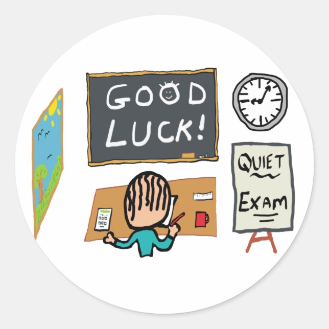 Good Luck Exams Classic Round Sticker (Front)