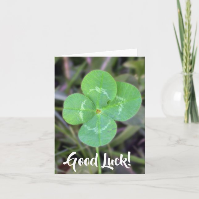 Good Luck! Four Leaf Clover Card (Front)