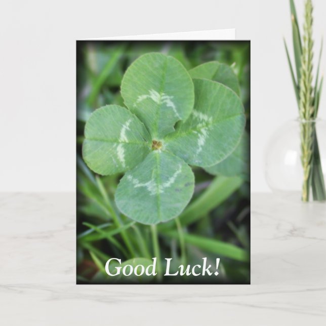 Good Luck Four Leaf Clover Card (Front)