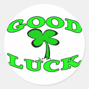 Good Luck Four Leaf Clover Classic Round Sticker