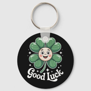Good Luck Four Leaf Clover Key Ring