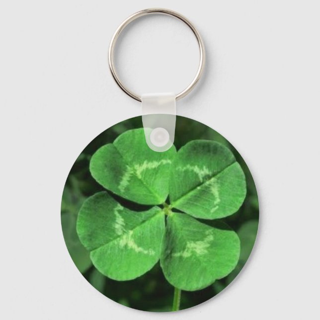 Good Luck Four Leaf Clover  Key Ring (Front)