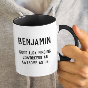 Good Luck Fun Humour Goodbye Coworker Colleague Mu Two-Tone Coffee Mug