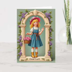 Good Luck Girl Portrait Card