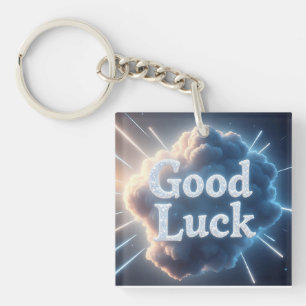 Good Luck — Glowing Cloud Typography with Light Be Key Ring