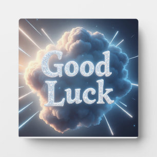 Good Luck — Glowing Cloud Typography with Light Be Plaque